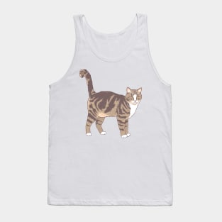 Brown and White Tabby Cat Tank Top